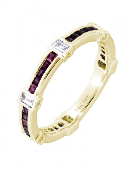 COLORED STONE DIAMOND BAND (TR3474)